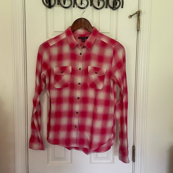 Retro AEO Pink & White Plaid Flannel Shirt - Picture 2 of 7